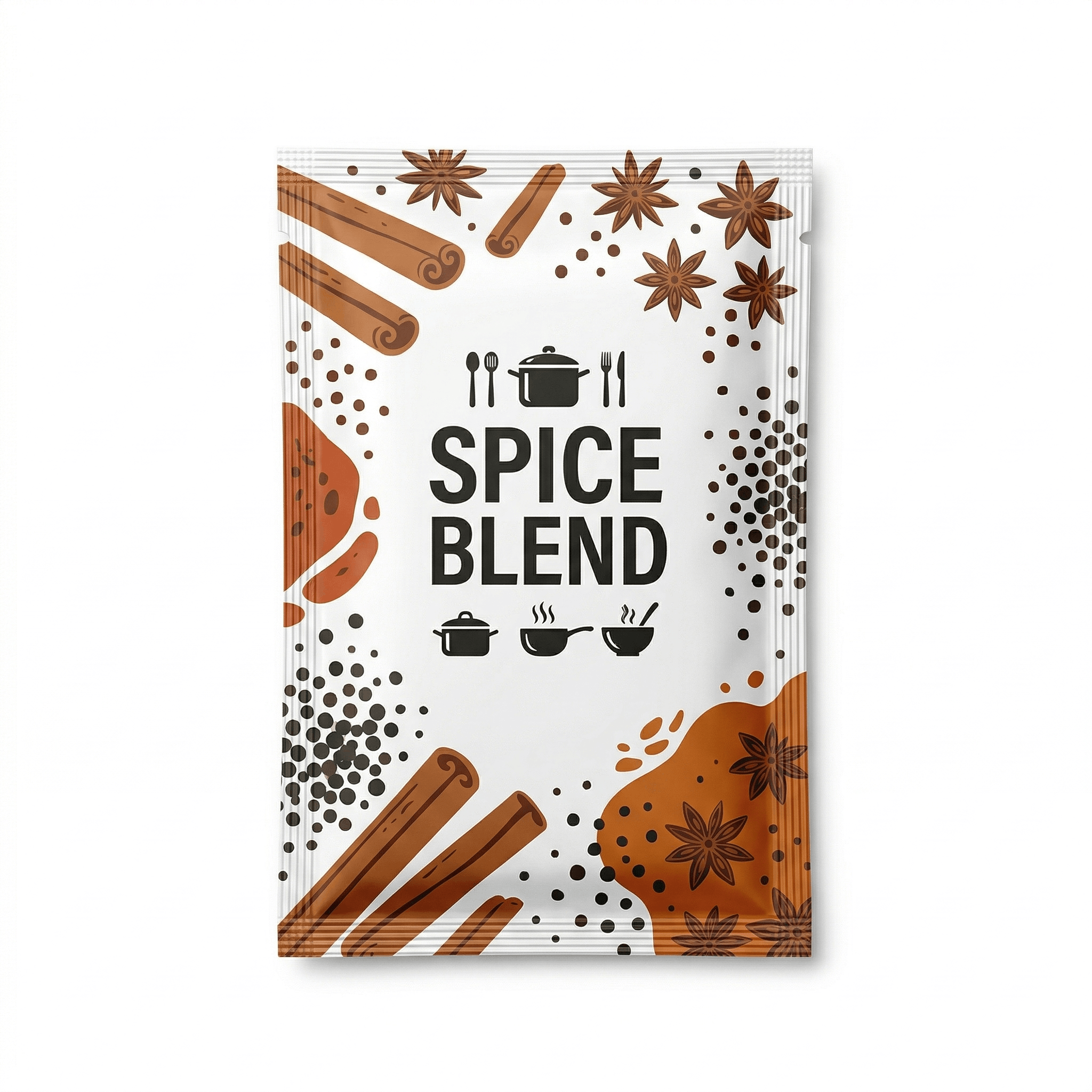 custom flat pouch for snack and sample packaging with printed front panel